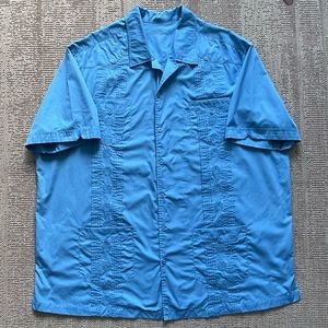 KS Island Hawaiian Tropical Casual Short Sleeve Men’s 2XL Big Tall Blue